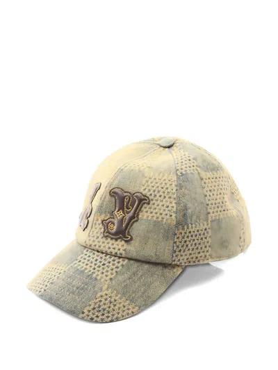 Pre-owned Louis Vuitton 2024 Damier 3d Denim Cap In Neutral