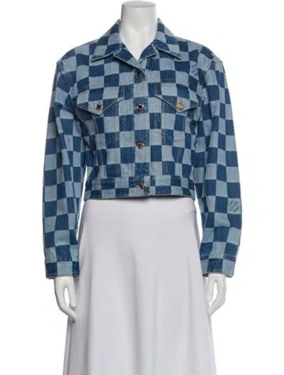 Pre-owned Louis Vuitton 2024 Damier Denim Jacket W/ Tags In Blue