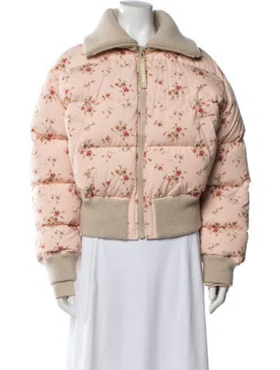 Pre-owned Louis Vuitton 2024 Floral Print Down Jacket W/ Tags In Pink