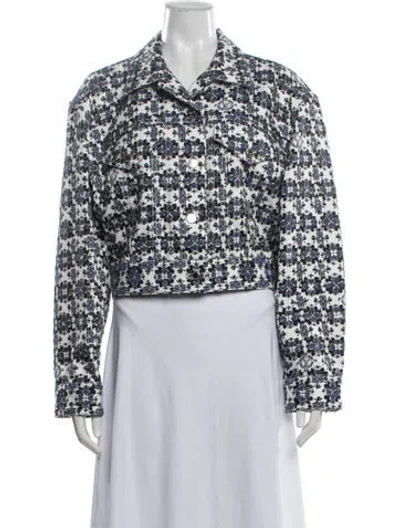 Pre-owned Louis Vuitton 2024 Floral Print Jacket In Blue