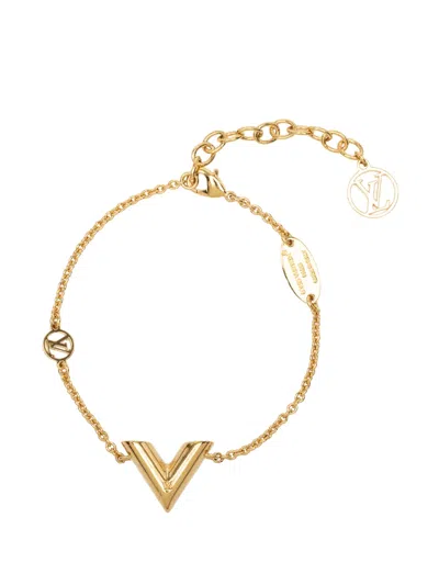 Pre-owned Louis Vuitton 2024 Gold Plated Essential V Bracelet Costume Bracelet