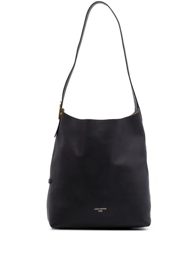 Pre-owned Louis Vuitton 2024 Grained Calfskin Low Key Mm Hobo Bag In Black