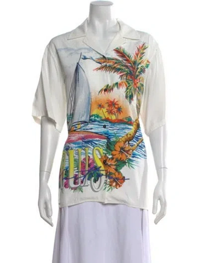 Pre-owned Louis Vuitton 2024 Graphic Print Top In White
