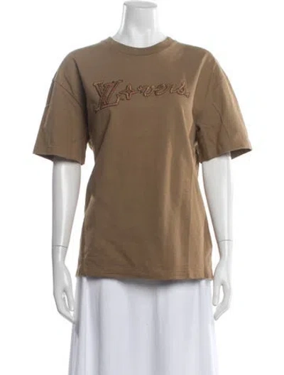 Pre-owned Louis Vuitton 2024 Graphic Print T-shirt In Brown