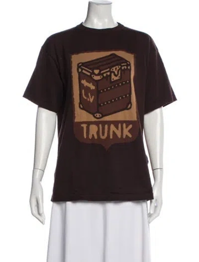 Pre-owned Louis Vuitton 2024 Graphic Print T-shirt In Brown