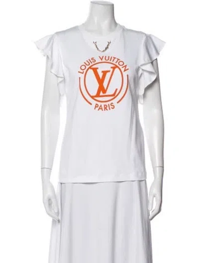 Pre-owned Louis Vuitton 2024 Graphic Print T-shirt In White