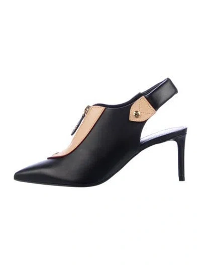 Pre-owned Louis Vuitton 2024 Leather Slingback Pumps In Black