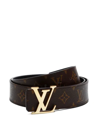 Pre-owned Louis Vuitton 2024 Logo-buckle Reversible Belt In Brown