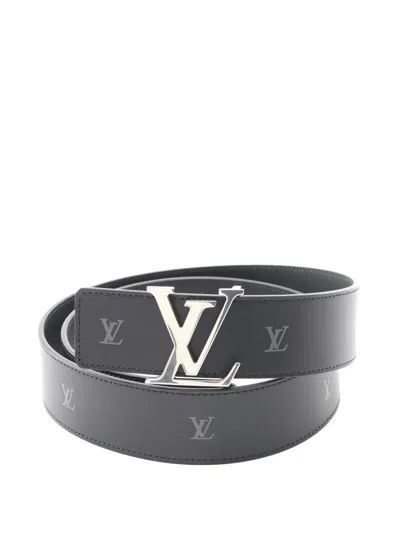 Pre-owned Louis Vuitton 2024 Lv Initiales Leather Belt In Black