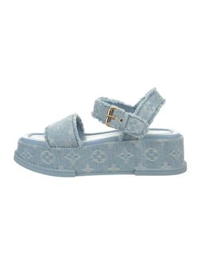Pre-owned Louis Vuitton 2024 Lv Monogram Gladiator Sandals In Blue