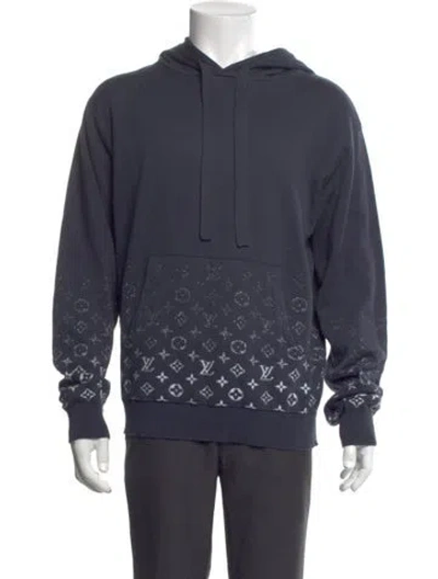 Pre-owned Louis Vuitton 2024 Lv Monogram Hoodie In Blue