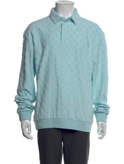Pre-owned Louis Vuitton 2024 Lv Monogram Polo Shirt In Blue