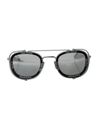 Pre-owned Louis Vuitton 2024 Lv Super Vision Pilot Square Sunglasses Sunglasses In Silver