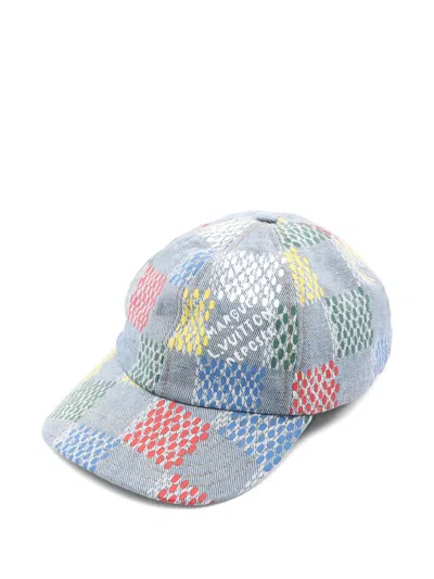 Pre-owned Louis Vuitton 2024 Lv Vers Damier Cotton Baseball Cap In Blue