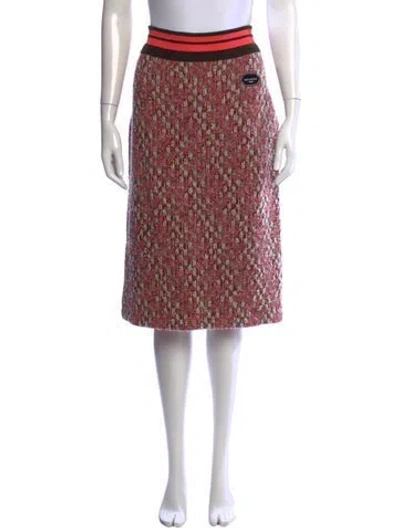 Pre-owned Louis Vuitton 2024 Midi Length Skirt W/ Tags In Red
