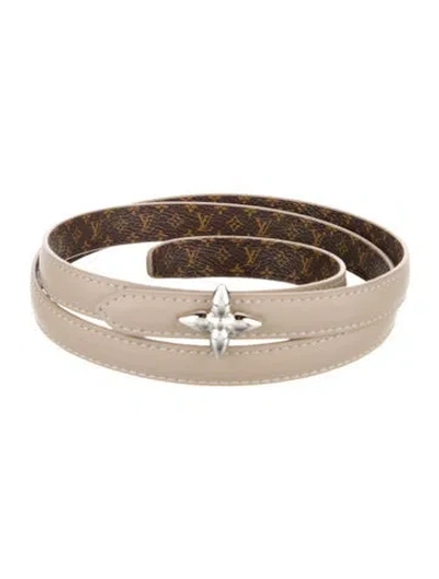 Pre-owned Louis Vuitton 2024 Mini Flowergram 15mm Belt In Brown