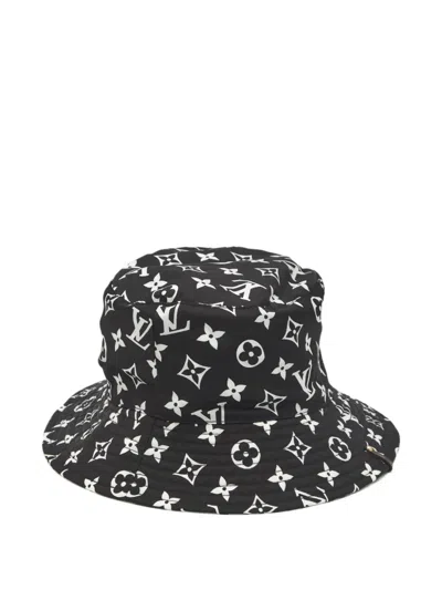 Pre-owned Louis Vuitton 2024 Monogram Bucket Hat In Black
