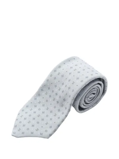 Pre-owned Louis Vuitton 2024 Monogram Dot Tie In Blue