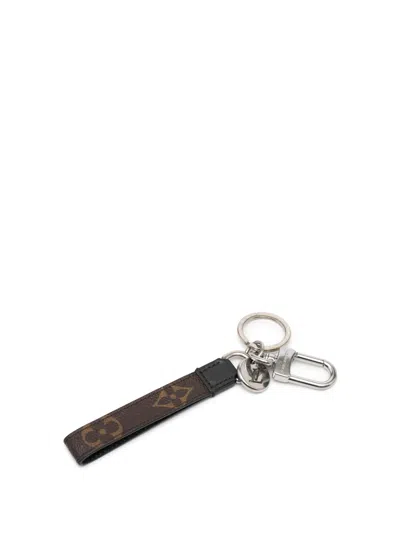 Pre-owned Louis Vuitton 2024 Monogram Dragonne Bag Charm And Holder Key Chain In Brown