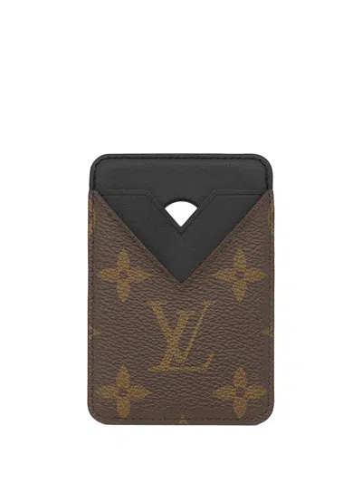 Pre-owned Louis Vuitton 2024 Monogram Macassar Magnetic Card Holder In Brown