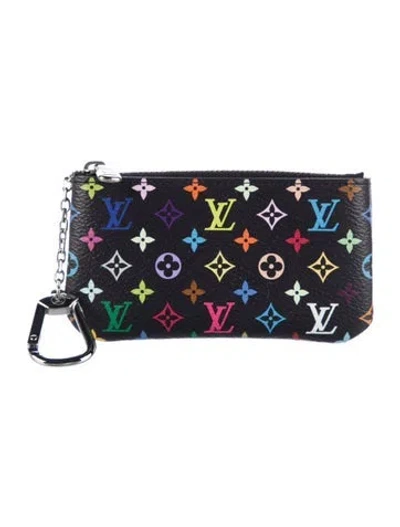 Pre-owned Louis Vuitton 2024 Multicolore Monogram Pattern Zippy Coin Purse In Black