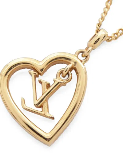 Pre-owned Louis Vuitton 2024 My Lv Heart Necklace In Gold