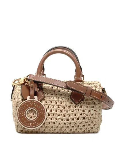 Pre-owned Louis Vuitton 2024 Nano Speedy Raffia Tote Bag In Neutral