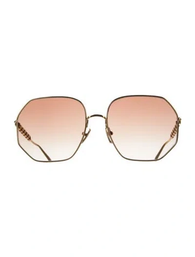 Pre-owned Louis Vuitton 2024 Oversize Sunglasses In Gold/metallic