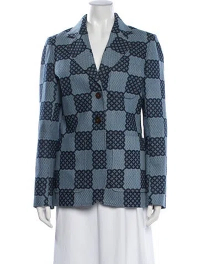Pre-owned Louis Vuitton 2024 Patterned Blazer In Blue