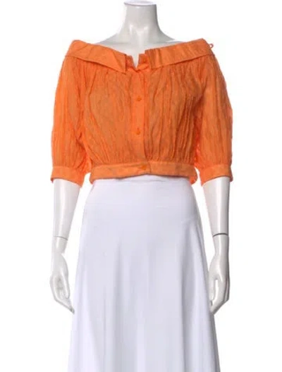 Pre-owned Louis Vuitton 2024 Patterned Blouse In Orange