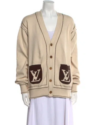 Pre-owned Louis Vuitton 2024 Printed Cardigan In Neutral