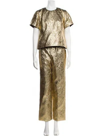 Pre-owned Louis Vuitton 2024 Printed Pant Set W/ Tags In Gold