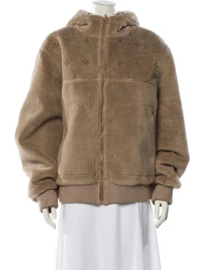 Pre-owned Louis Vuitton 2024 Reversible Faux Fur Jacket In Neutral