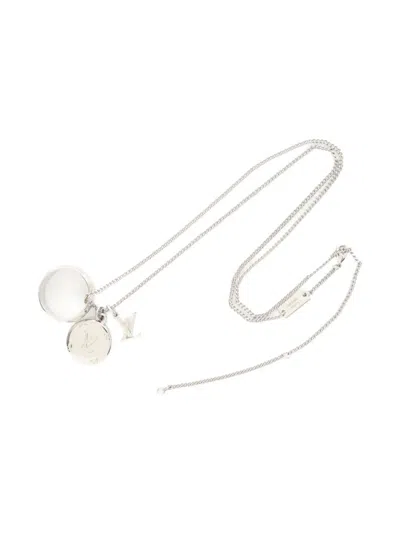 Pre-owned Louis Vuitton 2024 Ring Monogram Necklace In Silver