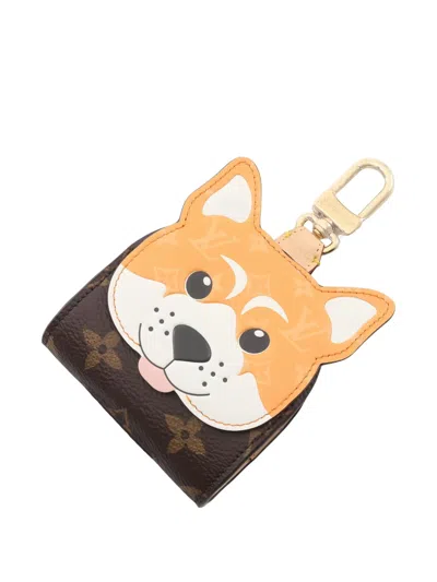 Pre-owned Louis Vuitton 2024 Shiba Monogram Bag Charm In Brown