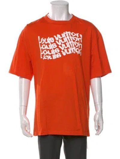 Pre-owned Louis Vuitton 2024 Signature Logo T-shirt In Orange