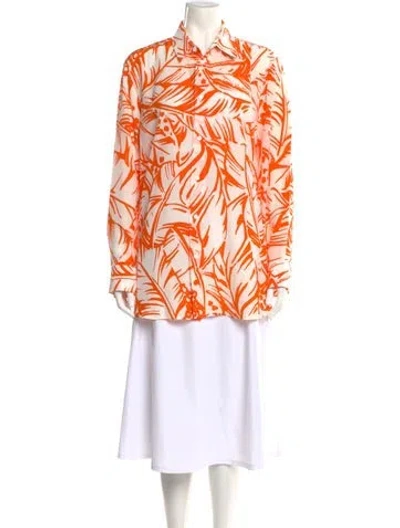 Pre-owned Louis Vuitton 2024 Silk Blouse In Orange