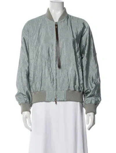 Pre-owned Louis Vuitton 2024 Silk Bomber Jacket In Green