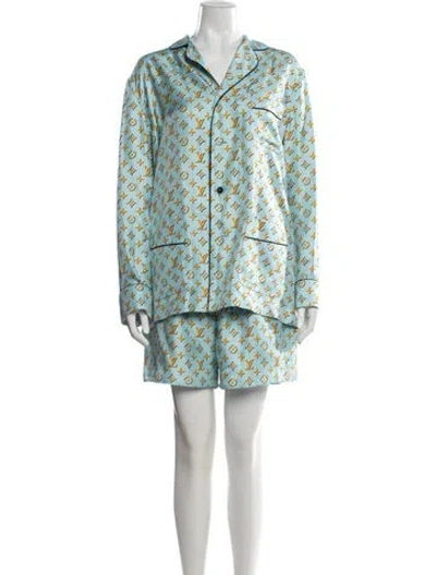 Pre-owned Louis Vuitton 2024 Silk Pajamas In Blue