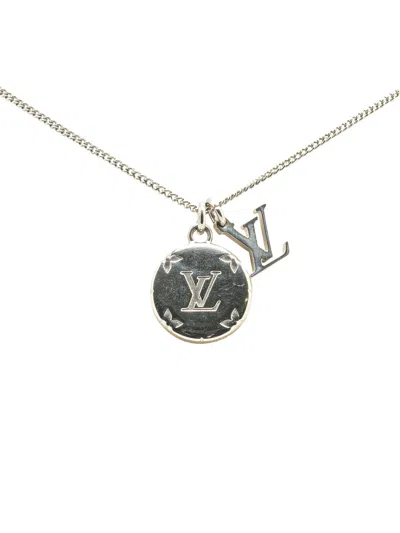 Pre-owned Louis Vuitton 2024 Silver Plated Monogram Charms Necklace Costume Necklace