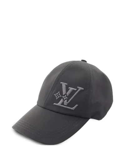 Pre-owned Louis Vuitton 2024 Smash Monogram Embroidery Cap In Black