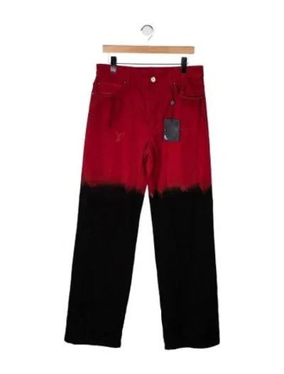 Pre-owned Louis Vuitton 2024 Straight-leg Jeans W/ Tags In Red