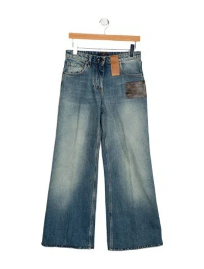 Pre-owned Louis Vuitton 2024 Wide Leg Jeans In Blue