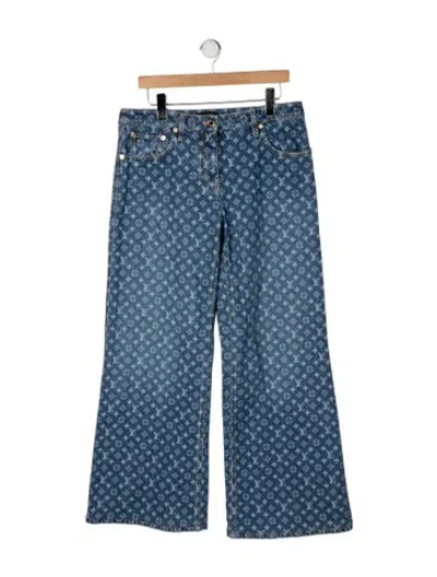 Pre-owned Louis Vuitton 2024 Wide Leg Jeans In Blue