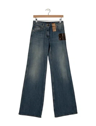 Pre-owned Louis Vuitton 2024 Wide Leg Jeans In Blue