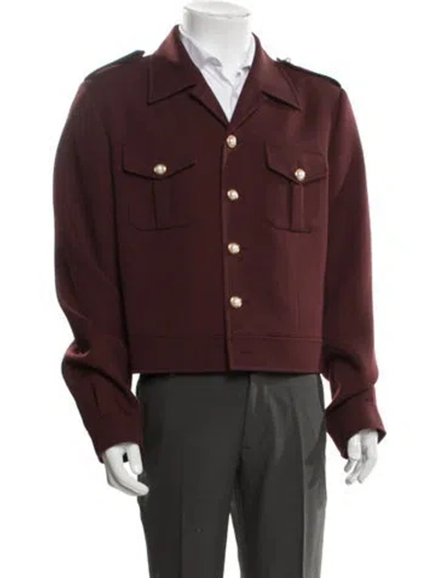 Pre-owned Louis Vuitton 2024 Wool Jacket In Burgundy