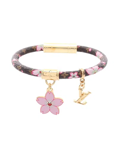 Pre-owned Louis Vuitton 2024 X Tm Cherry Blossom Monogram Charm Bracelet In Brown