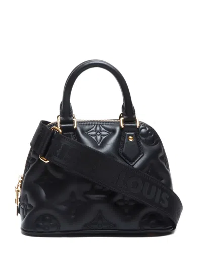 Pre-owned Louis Vuitton 2025 Alma Bb Bubblegram Two-way Handbag In Black