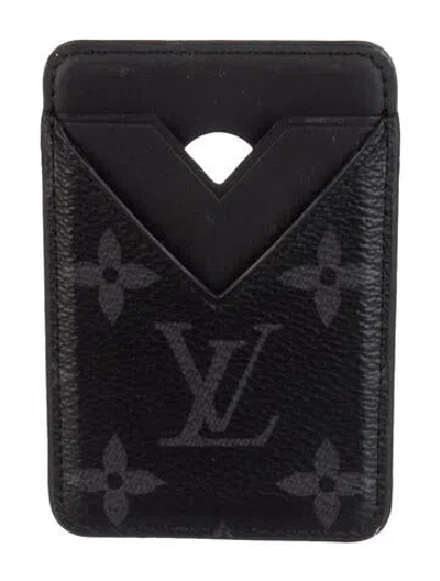 Pre-owned Louis Vuitton 2025 Coated Canvas Card Holder In Black
