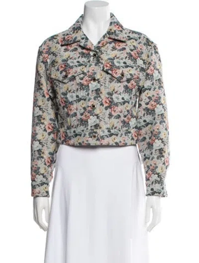 Pre-owned Louis Vuitton 2025 Floral Denim Jacket In Multi